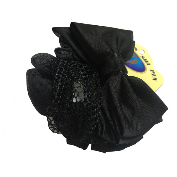 Ribbon Hair Net with Clip (Black)